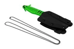 ANV Knives P100 Sleipner Cerakote, Neon Green Paracord, P100-043, Black Kydex Sheath, Neck Knife -Knife Shop ANVP100 043 06 anv