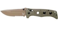 Benchmade 275SFE-2 Sibert Adamas OD Green G10, Flat Earth Serrated Pocket Knife, Shane Sibert Design