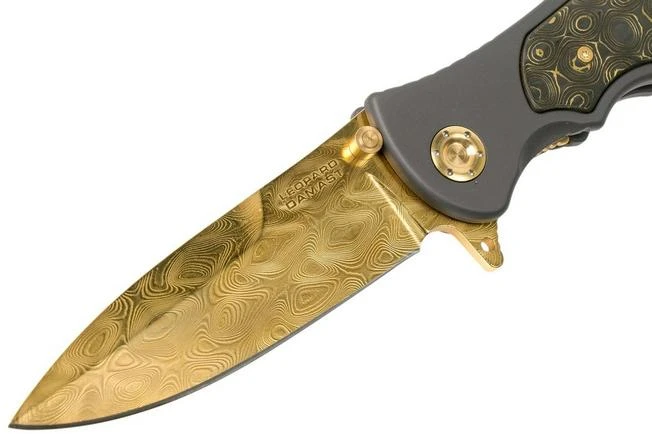 Böker Leopard-Damascus III Gold 110227DAM Limited Edition Pocket Knife 3 Böker Leopard-Damascus III Gold 110227DAM Limited Edition Pocket Knife - Image 3