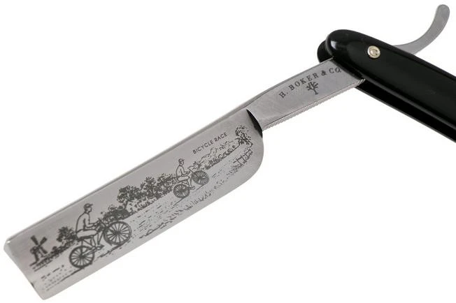 Böker Manufaktur Bicycle Race, Black Synthetic 140223 Straight Razor 3 Böker Manufaktur Bicycle Race, Black Synthetic 140223 Straight Razor - Image 3