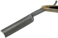 Böker Manufaktur Damascus Horn Straight Razor 140523DAM -Knife Shop BO140523DAM 03 boker