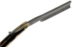 Böker Manufaktur Damascus Horn Straight Razor 140523DAM -Knife Shop BO140523DAM 04 boker