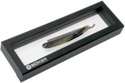 Böker Manufaktur Damascus Horn Straight Razor 140523DAM -Knife Shop BO140523DAM 06 boker