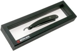 Böker Manufaktur Ebony Damascus Straight Razor 140609DAM -Knife Shop BO140609DAM 07 boker