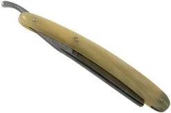 Böker Manufaktur Damascus Horn Straight Razor 140623DAM -Knife Shop BO140623DAM 06 boker