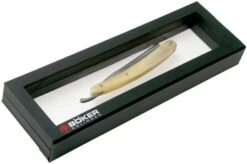 Böker Manufaktur Damascus Horn Straight Razor 140623DAM -Knife Shop BO140623DAM 07 boker