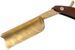 Böker Manufaktur Master Cutter Damascus Gold, Desert Ironwood 140801DAM Straight Razor -Knife Shop BO140801DAM 03 boker