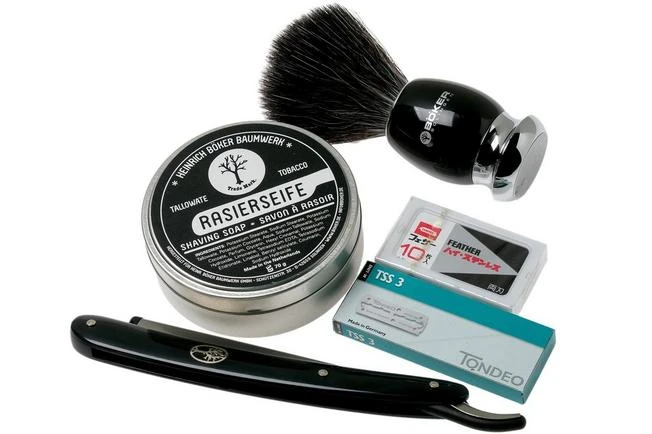 Böker Barberette Black 140901SET Gist Set, Shavette 1 Böker Barberette Black 140901SET Gist Set, Shavette