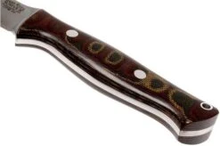 Bark River Gunny CPM 3V, Burgundy Snakeskin Micarta, Brown Sheath -Knife Shop BRK07 025SBCM 04 bark river brk07 025sbcm 04