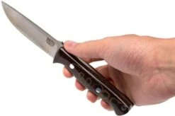 Bark River Gunny CPM 3V, Burgundy Snakeskin Micarta, Brown Sheath -Knife Shop BRK07 025SBCM 06 bark river brk07 025sbcm 06