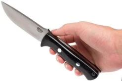 Bark River Bravo 1 CPM 3V, Black Canvas Micarta, Brown Sheath -Knife Shop BRK07 114BRKC 06 bark river brk07 114brkc 06