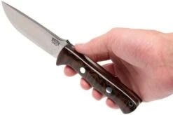 Bark River Bravo 1 CPM 3V, Burgundy Snakeskin Micarta, Brown Sheath -Knife Shop BRK07 114SBC 06 bark river brk07 114sbc 06