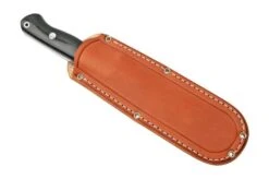 Bark River Bravo 1.2 CPM 3V Rampless, Black Canvas Micarta, Brown Sheath -Knife Shop BRK07 125BKC RS 06 barkriver