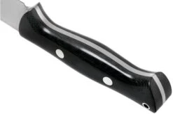 Bark River Bravo 1 LT CPM 3V Rampless, Black Canvas Micarta, Brown Sheath -Knife Shop BRK07 126BRKC RS 04 bark river knives v202107