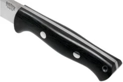 Bark River Bravo 1 LT CPM 3V Rampless, Black Canvas Micarta, Brown Sheath -Knife Shop BRK07 126BRKC RS 05 bark river knives v202107