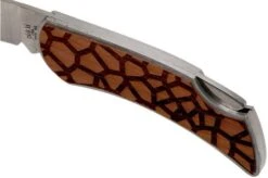 Case X Woodchuck Executive Lockback Brushed Stainless, Giraffe, 64320, M1300L SS Pocket Knife -Knife Shop CE64320 06 case knives