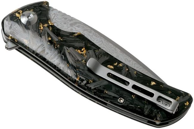 Civivi Incite C908DS-1 Damascus Shredded Carbon Fibre Gold Ebony Pocket Knife 4 Civivi Incite C908DS-1 Damascus Shredded Carbon Fibre Gold Ebony Pocket Knife - Image 4