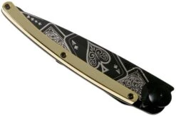 Deejo Tattoo Gold Black 37g, Yellow Gold Gilded, Good Luck 1GM000021 Pocket Knife -Knife Shop DJ1GM000021 04 deejo
