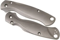 Flytanium Spyderco Paramilitary 2 Lotus Scales, Titanium Bead Blasted