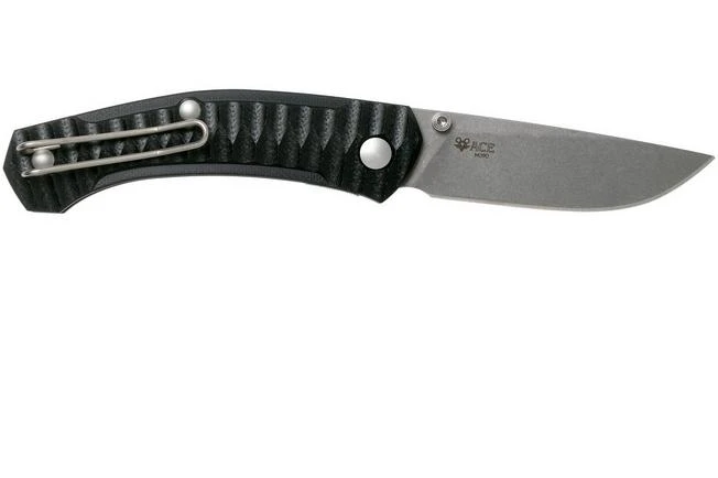 GiantMouse ACE Iona G10 Black, Tumbled Pocket Knife, Ansø En Voxnaes Design 2 GiantMouse ACE Iona G10 Black, Tumbled Pocket Knife, Ansø En Voxnaes Design - Image 2