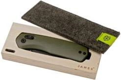 The James Brand The Carter, Od Green G10, Black Pocket Knife KN108119-00 -Knife Shop JAKN108119 00 08 the james brand