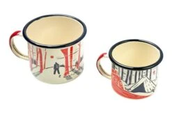 Knivesandtools Enamel Set E-SET-02, Mugs 8 Cm & 10 Cm, Enamel Mugs -Knife Shop KT E SET 02 04 kato