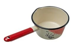 Knivesandtools Enamel Saucepan E-SP14-01, 14 Cm, Enamel Sauce Pan -Knife Shop KT E SP14 01 03 kato