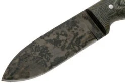LT Wright Bushcrafter HC, 1075, Matte Black Micarta, Leather Sheath, Bushcraft Knife -Knife Shop LT BHC BM LS 03 lt wright