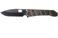 Medford 187DP Drop Point, Faced Flamed Tiger Stripe Ti, PVD Black D2, Pocket Knife