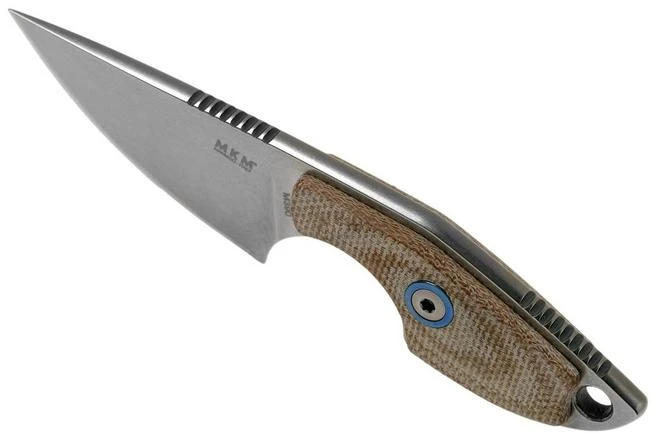 MKM Mikro 1 Drop, Stonewashed Natural Canvas Micarta Neck Knife, Jesper Voxnaes Design 4 MKM Mikro 1 Drop, Stonewashed Natural Canvas Micarta Neck Knife, Jesper Voxnaes Design - Image 4