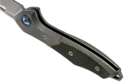 MKM Cellina MY02-GCT Titanium Bolsters, Green Canvas Micarta Pocket Knife, Lucas Burnley Design -Knife Shop MMK MY02 GCT 05 mkm knives