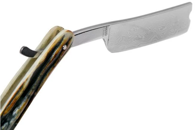 Rough Ryder Folding Razor Cinnamon Stag RR2159 Damascus Straight Razor 5 Rough Ryder Folding Razor Cinnamon Stag RR2159 Damascus Straight Razor - Image 5