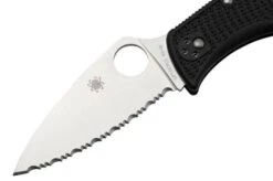 Spyderco LeafJumper Lightweight C262SBK, Serrated Satin VG-10, Black FRN Pocket Knife -Knife Shop SPC262SBK 03 spyderco