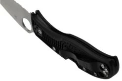 Spyderco LeafJumper Lightweight C262SBK, Serrated Satin VG-10, Black FRN Pocket Knife -Knife Shop SPC262SBK 04 spyderco