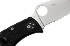 Spyderco LeafJumper Lightweight C262SBK, Serrated Satin VG-10, Black FRN Pocket Knife -Knife Shop SPC262SBK 05 spyderco