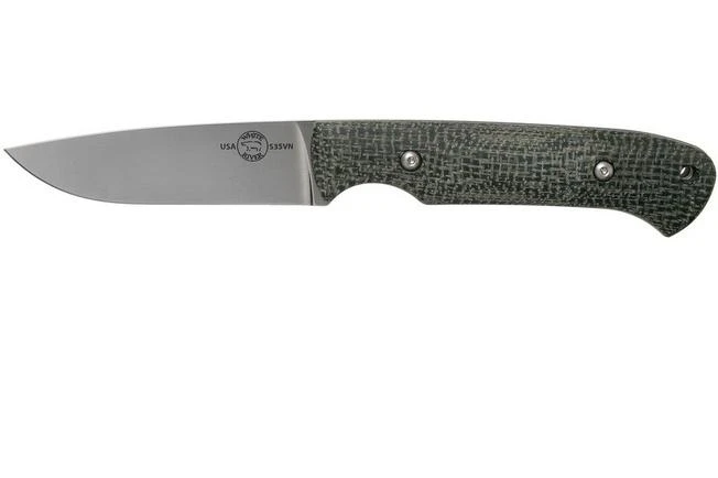 White River Knives Hunter Black Burlap Micarta Hunting Knife, Owen Baker Jr. Design 1 White River Knives Hunter Black Burlap Micarta Hunting Knife, Owen Baker Jr. Design