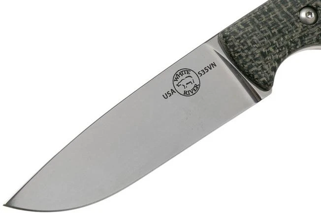 White River Knives Hunter Black Burlap Micarta Hunting Knife, Owen Baker Jr. Design 3 White River Knives Hunter Black Burlap Micarta Hunting Knife, Owen Baker Jr. Design - Image 3
