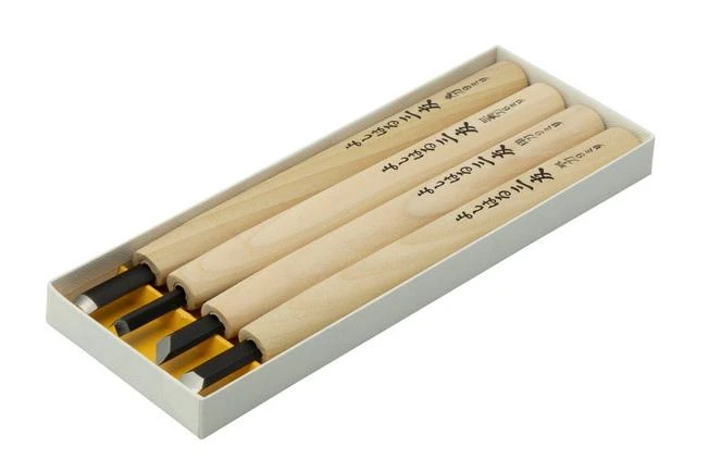 Yoshiharu Y-4 Mitomoto Japanese Wood Carving Knives, Set Of 4 2 Yoshiharu Y-4 Mitomoto Japanese Wood Carving Knives, Set Of 4 - Image 2