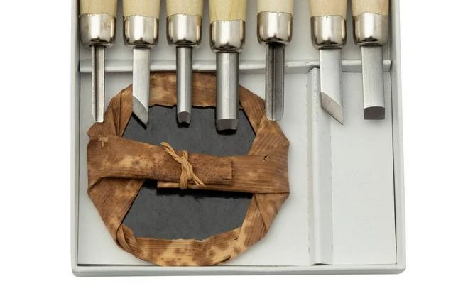 Yoshiharu L-7 Maruichi Japanese Wood Carving Knives, Set Of 7 With Baren 3 Yoshiharu L-7 Maruichi Japanese Wood Carving Knives, Set Of 7 With Baren - Image 3